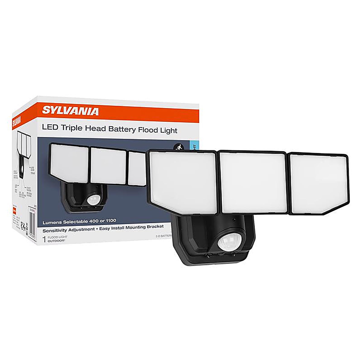 Sylvania - 66950 - Motion-Sensing Battery Powered LED Black Security Light