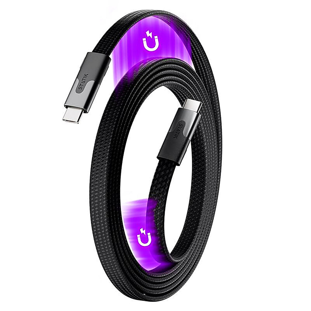 Statik - PUP-0495-6FT-CC - Magstack Slim USB-C to USB-C Cable 6.6 Ft. Black