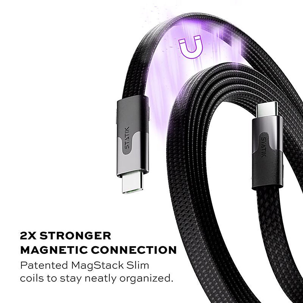 Statik - PUP-0495-6FT-CC - Magstack Slim USB-C to USB-C Cable 6.6 Ft. Black