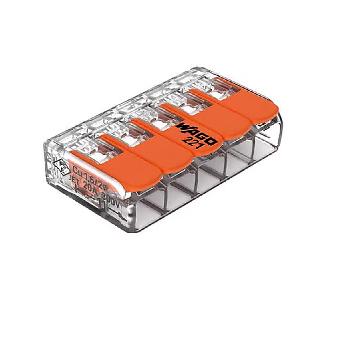 Wago - 221-415K006-000 - 5 Port Lever Wire Connector 10 Pack