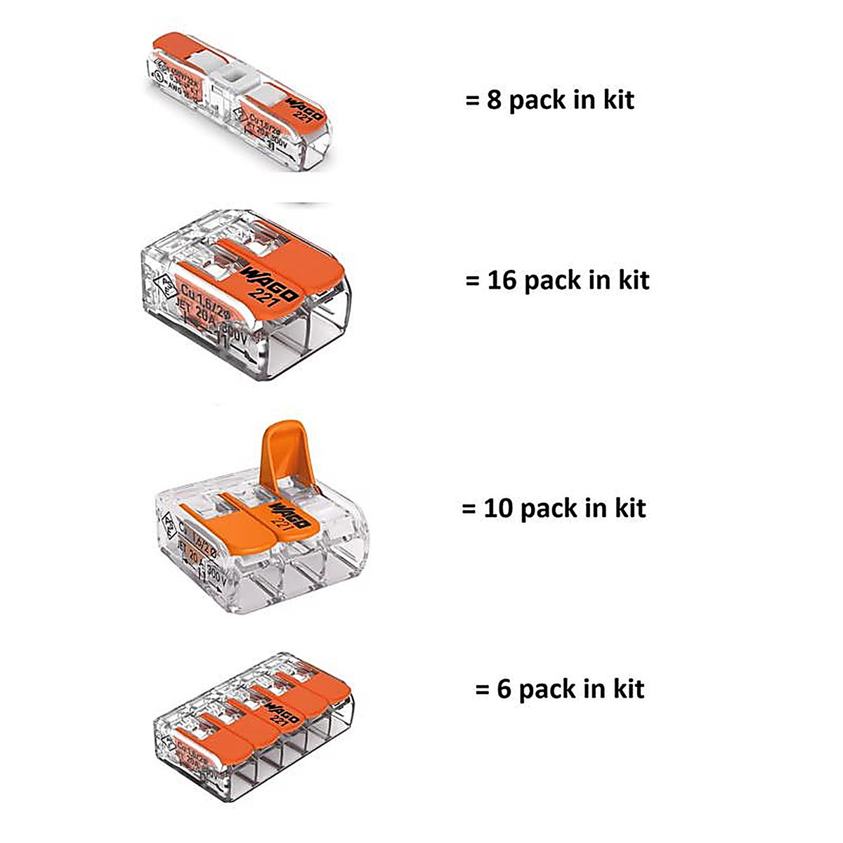 Wago - 887-0408 - Clamp Wire Connector 40 Pack