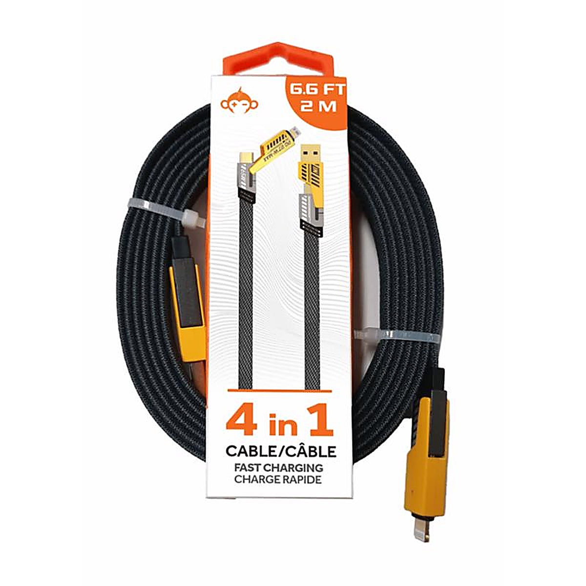 Monkeyz - MZ6693 - 6.6Ft. 4-In-1 Cable Cell Phone Charger