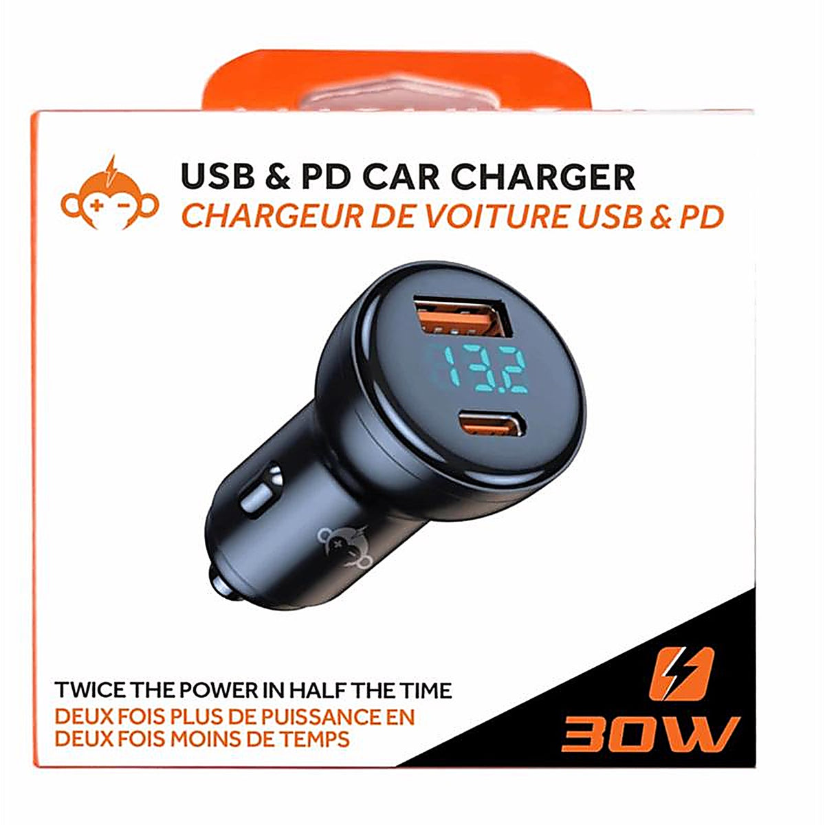Monkeyz - MZ6664 - 2 Port USB A/C Car Charger