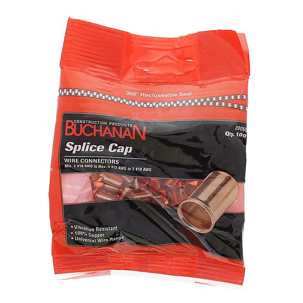 Buchanan - 2006S - 18-10 AWG Insulated Splice Caps Copper 100 Pack
