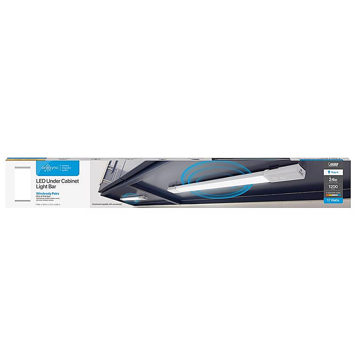 Feit - UCL24/5CCT - 24 In. L White Plug-In LED Under Cabinet Light Strip 1200 LM