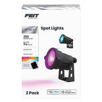 Feit - SPOT/RGBW/AG/2 - Bluetooth-Enabled Motion Sensor Plug-In LED Black Smart-Enabled Spotlight