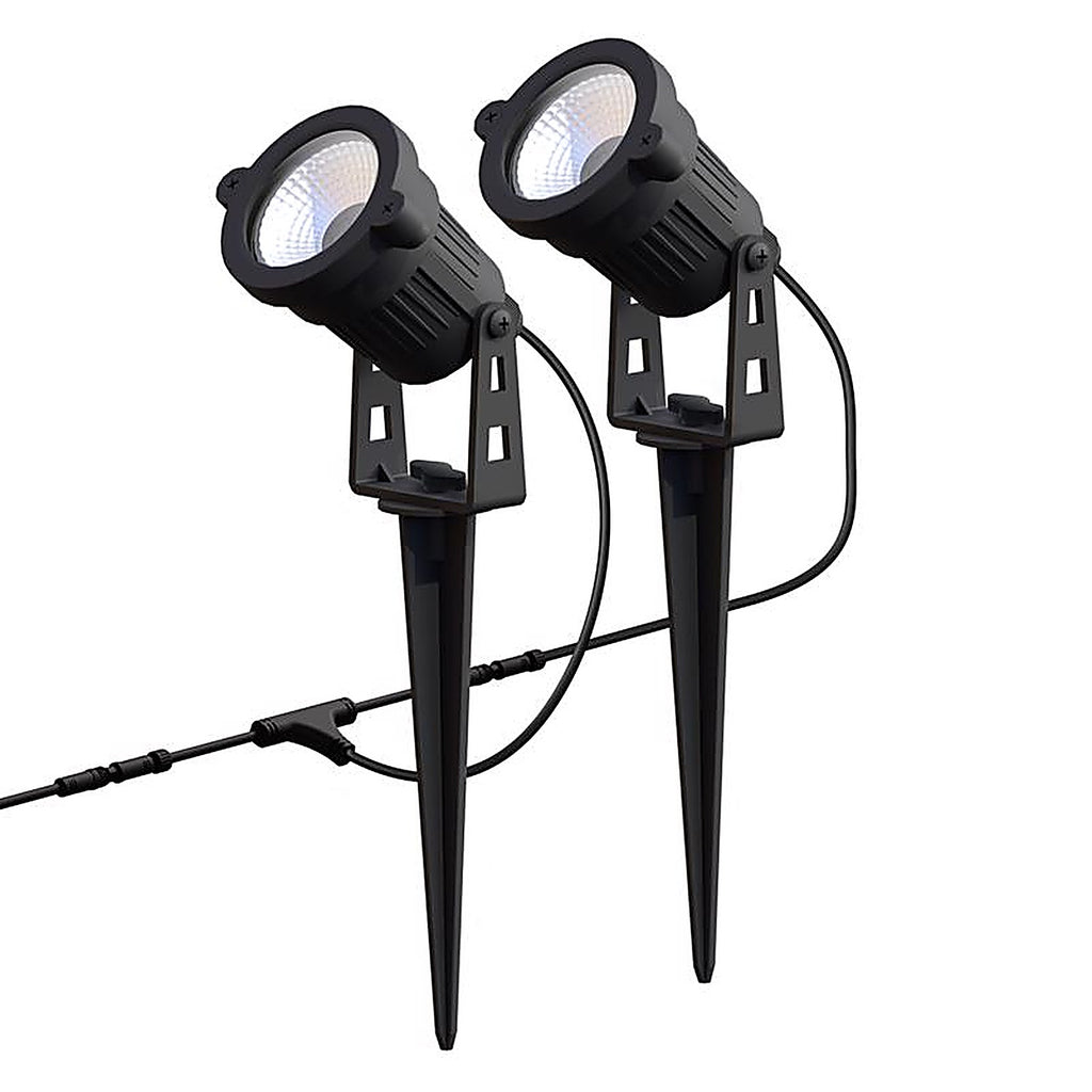 Feit - SPOT/RGBW/AG/2 - Bluetooth-Enabled Motion Sensor Plug-In LED Black Smart-Enabled Spotlight
