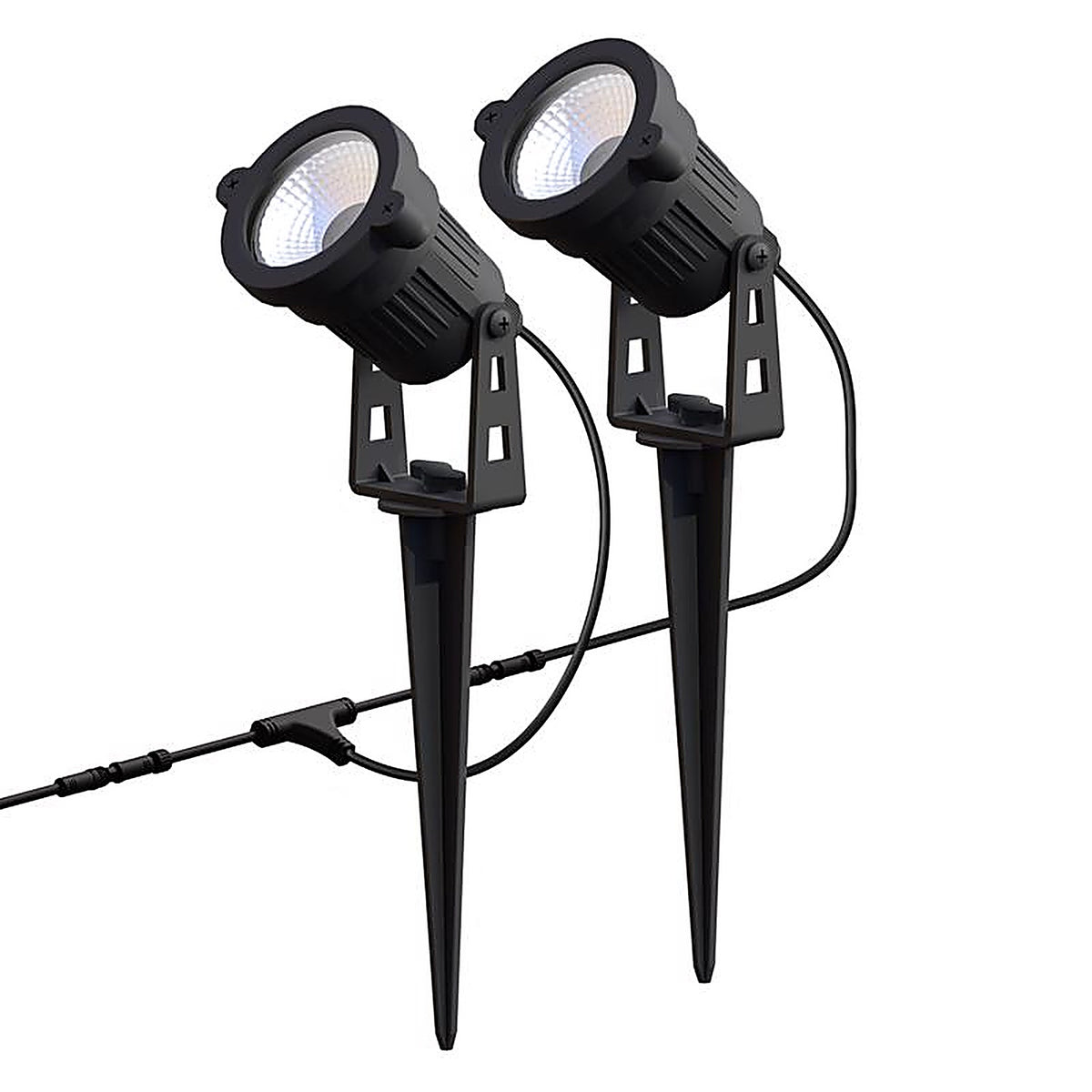 Feit - SPOT/RGBW/AG/2 - Bluetooth-Enabled Motion Sensor Plug-In LED Black Smart-Enabled Spotlight