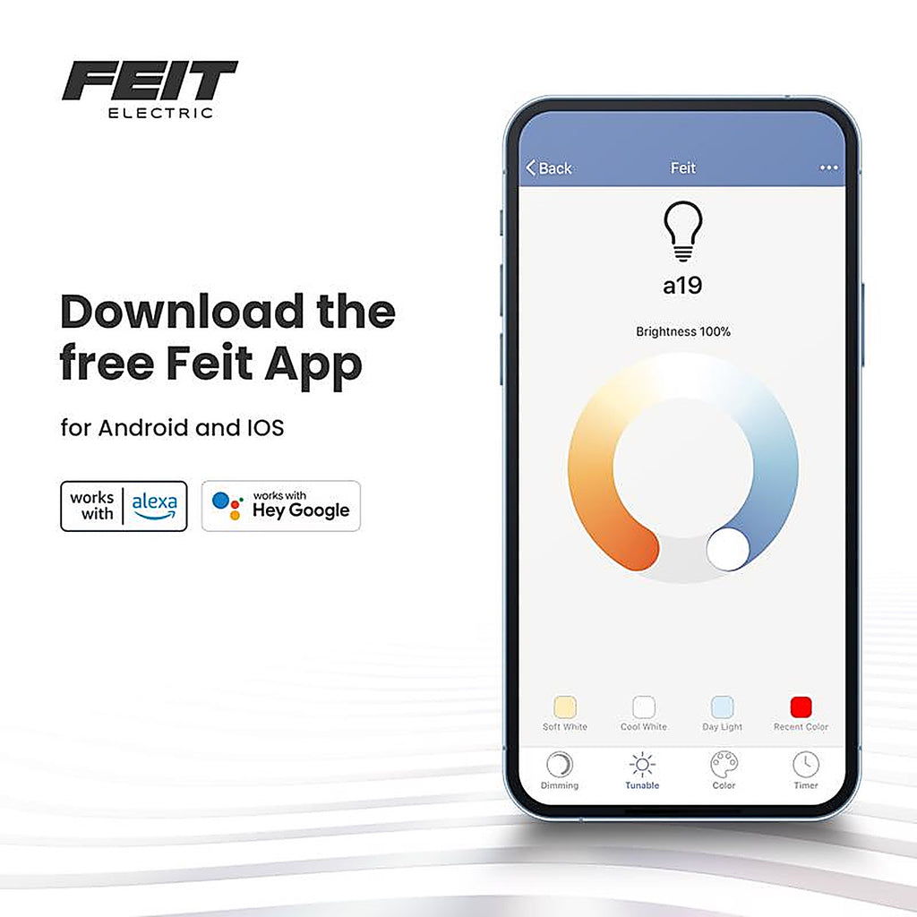 Feit - SPOT/RGBW/AG/2 - Bluetooth-Enabled Motion Sensor Plug-In LED Black Smart-Enabled Spotlight