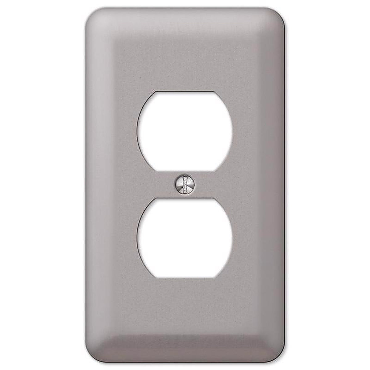 Amerelle - 2DPW - Devon Brushed Nickel Pewter 1 Gang Steel Duplex Wall Plate 1 Pack