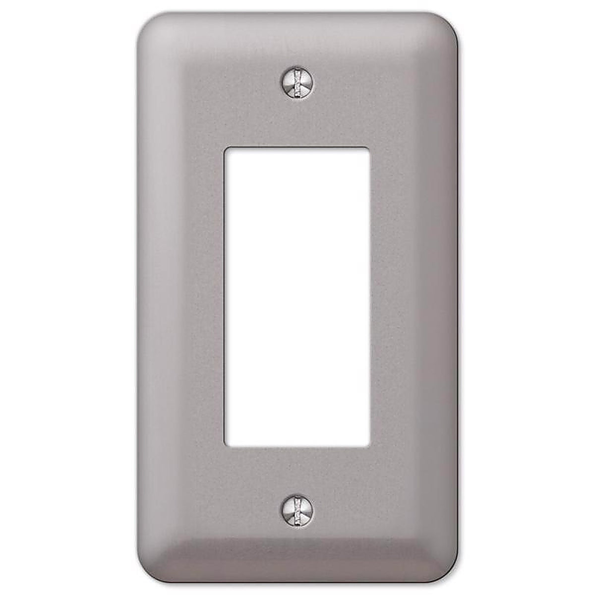 Amerelle - 2RPW - Devon Brushed Nickel 1 Gang Steel Single Outlet Wall Plate 1 Pack