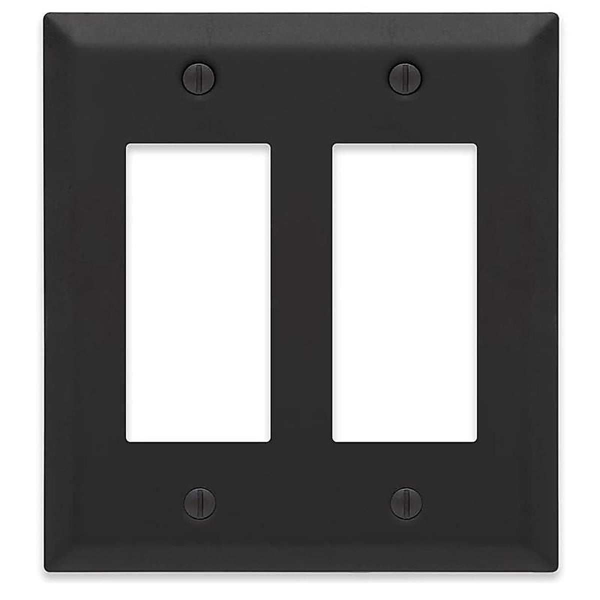 Amerelle - 163RRMB - Century Matte Black 2 Gang Steel Wall Plate 1 Pack