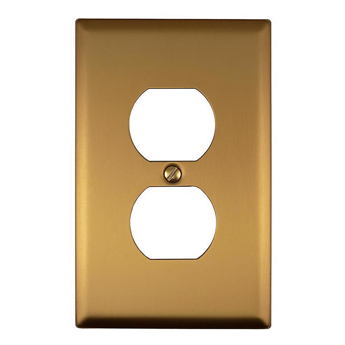 Amerelle - 173D-BG - Oxford Brushed Gold 1 Gang Steel Duplex Wall Plate 1 Pack