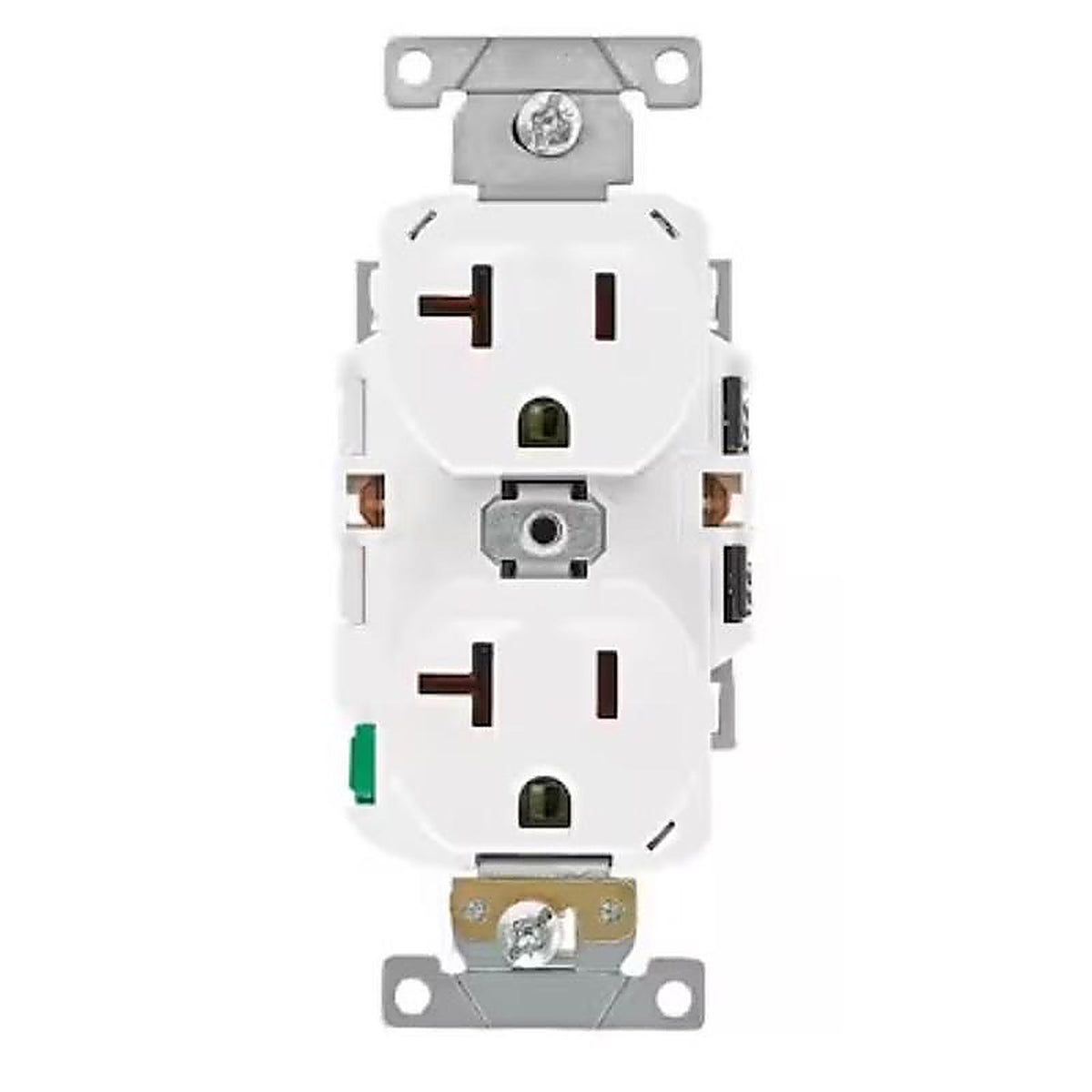 Leviton - ECBR2-00W - Lever Edge 20 Amps 125 V White Outlet 1 Pack