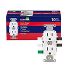 Leviton - ECBR1-WMP - Lever Edge 15 Amps 125 V White Outlet 10 Pack