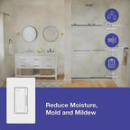 Lutron - MS-HS3-WH - Xactsense Humidity Sensor 3 Amps Single Pole Bathroom Exhaust Smart-Enabled Switch White 1 Pack