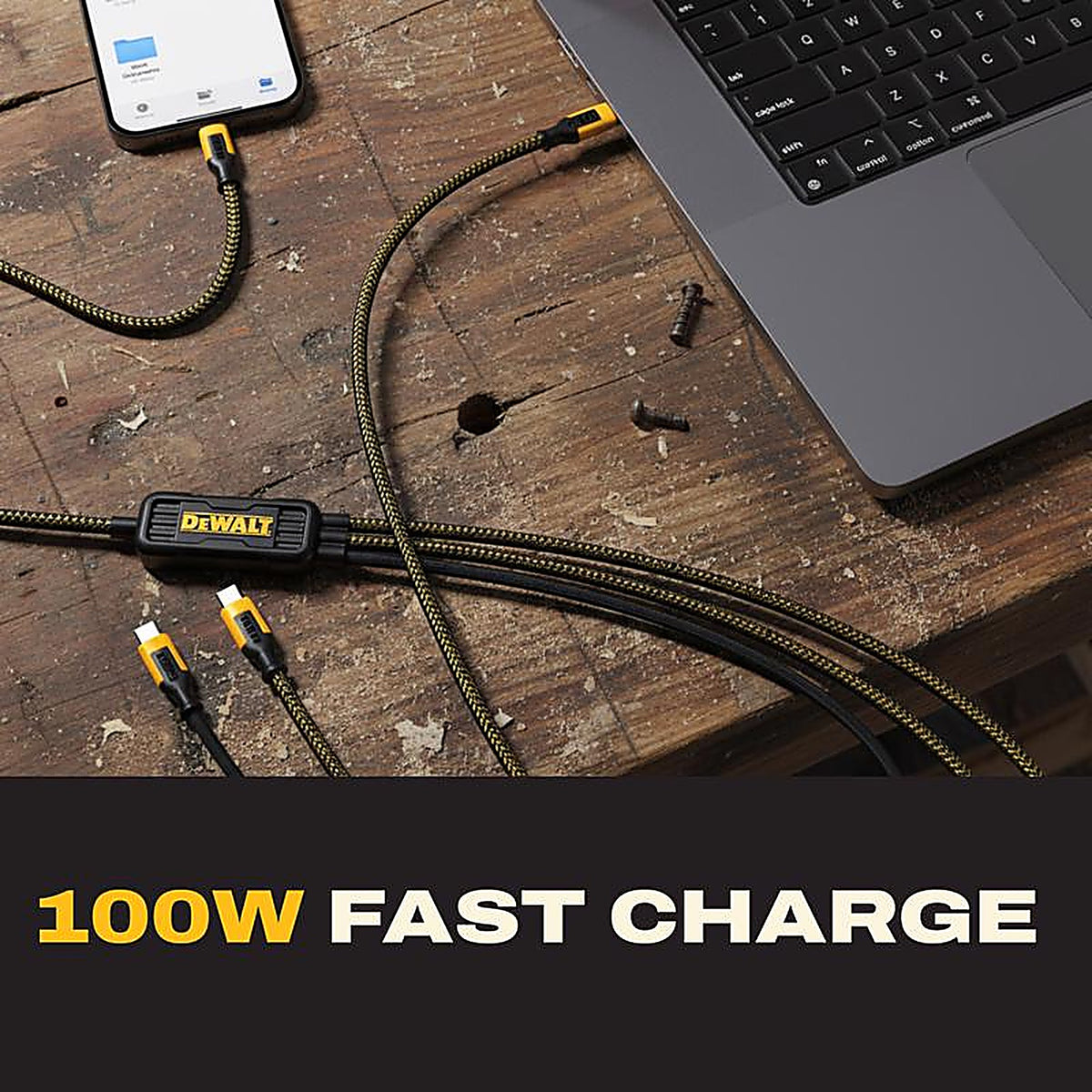 DeWalt - 131 0099 DW2 - USB-C to USB-C 3-In-1 Cable 6 Ft.