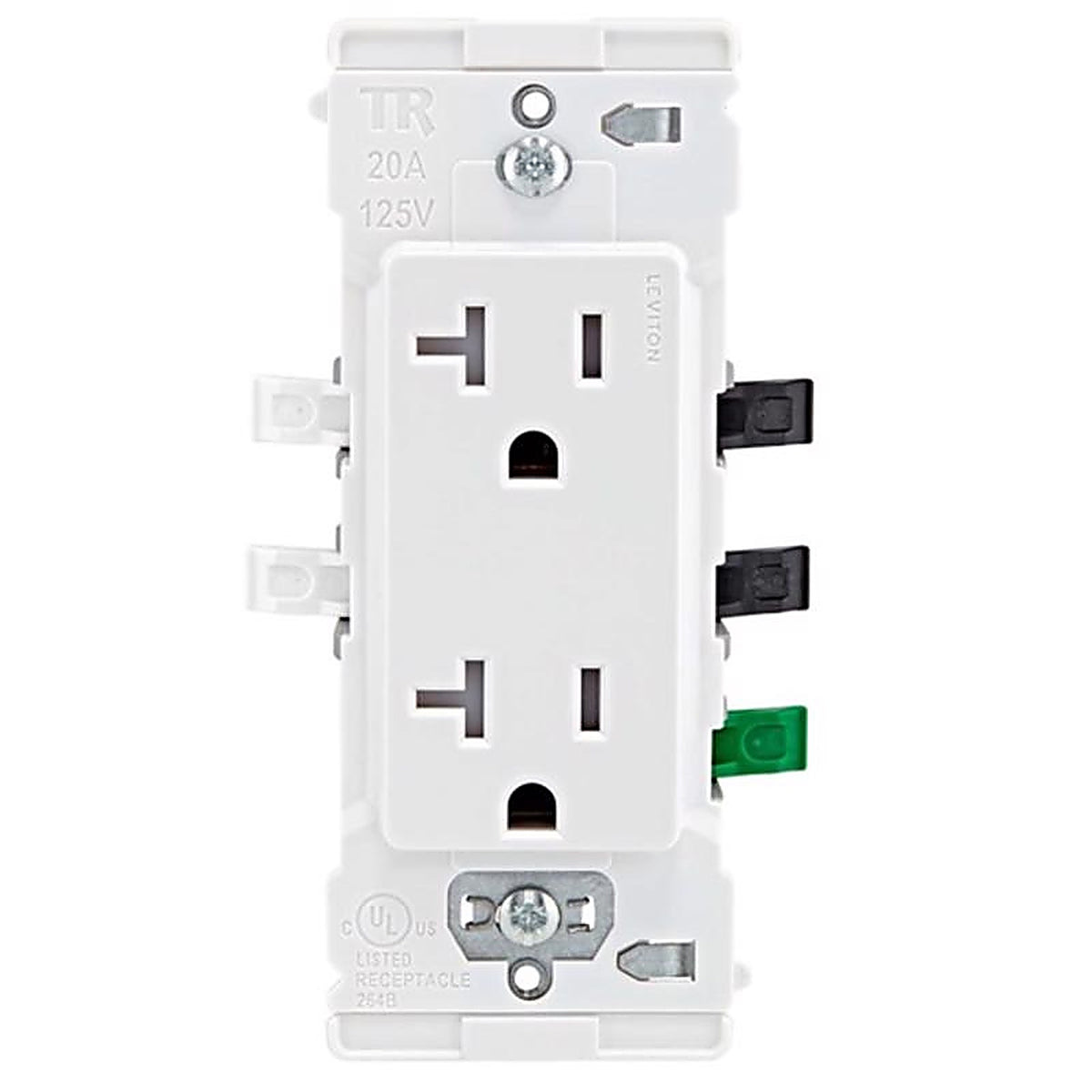Leviton - E5825-0MW - Lever Edge 20 Amps 125 V White Outlet 5-20R 10 Pack