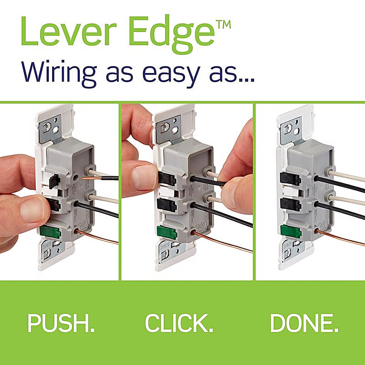 Leviton - E5825-0MW - Lever Edge 20 Amps 125 V White Outlet 5-20R 10 Pack