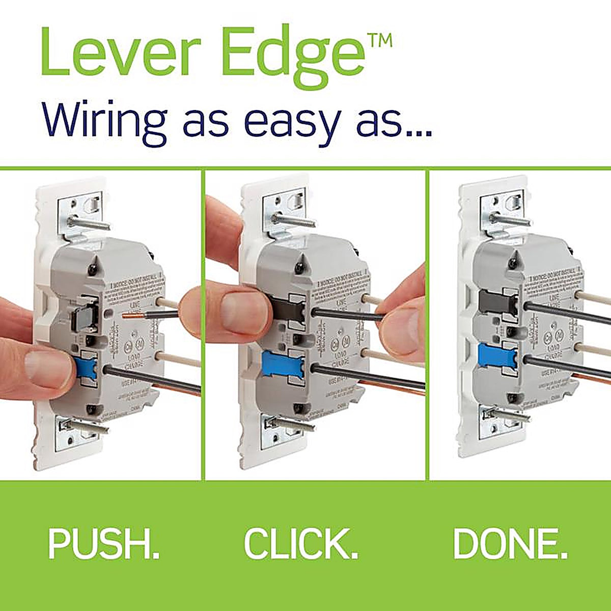 Leviton - EGFT1-03W - Lever Edge 15 Amps 125 V White Gfci Outlet 3 Pack