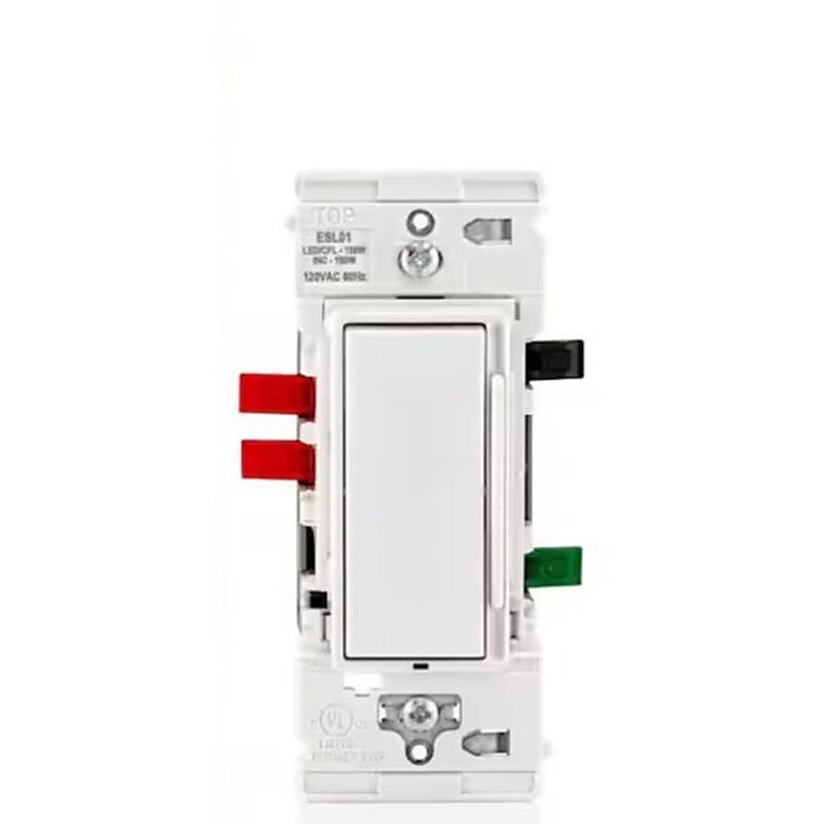 Leviton - ESL01-1TW - Lever Edge White Rocker Dimmer Switch 1 Pack
