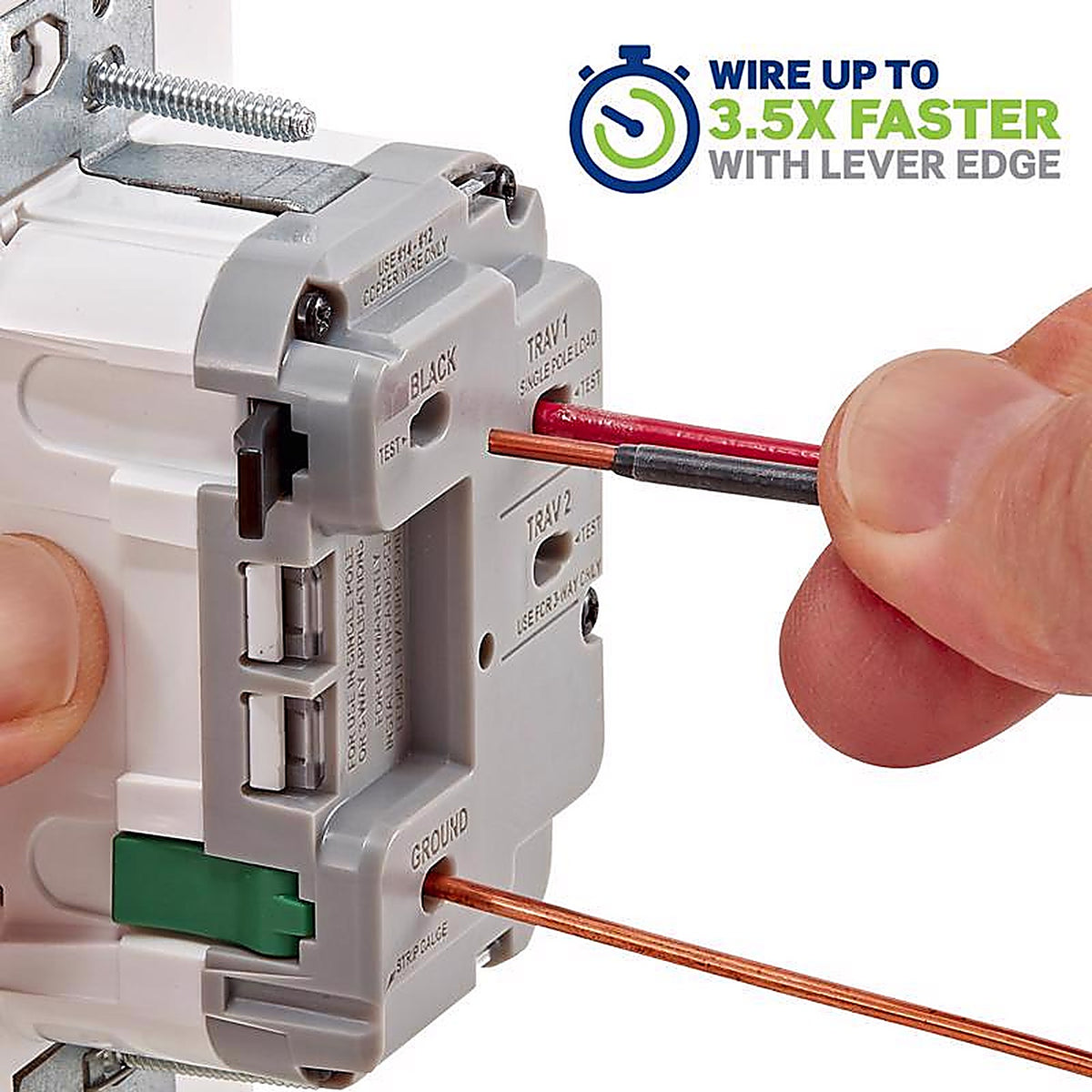 Leviton - ESL01-1TW - Lever Edge White Rocker Dimmer Switch 1 Pack