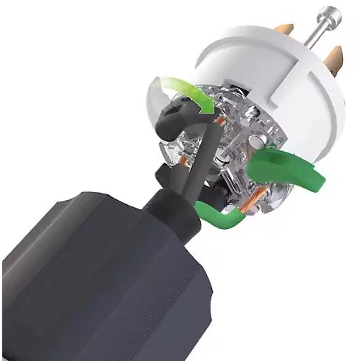 Leviton - 2411E-0BX - Lever Edge Commercial and Residential Plastic Locking Plug L14-20p