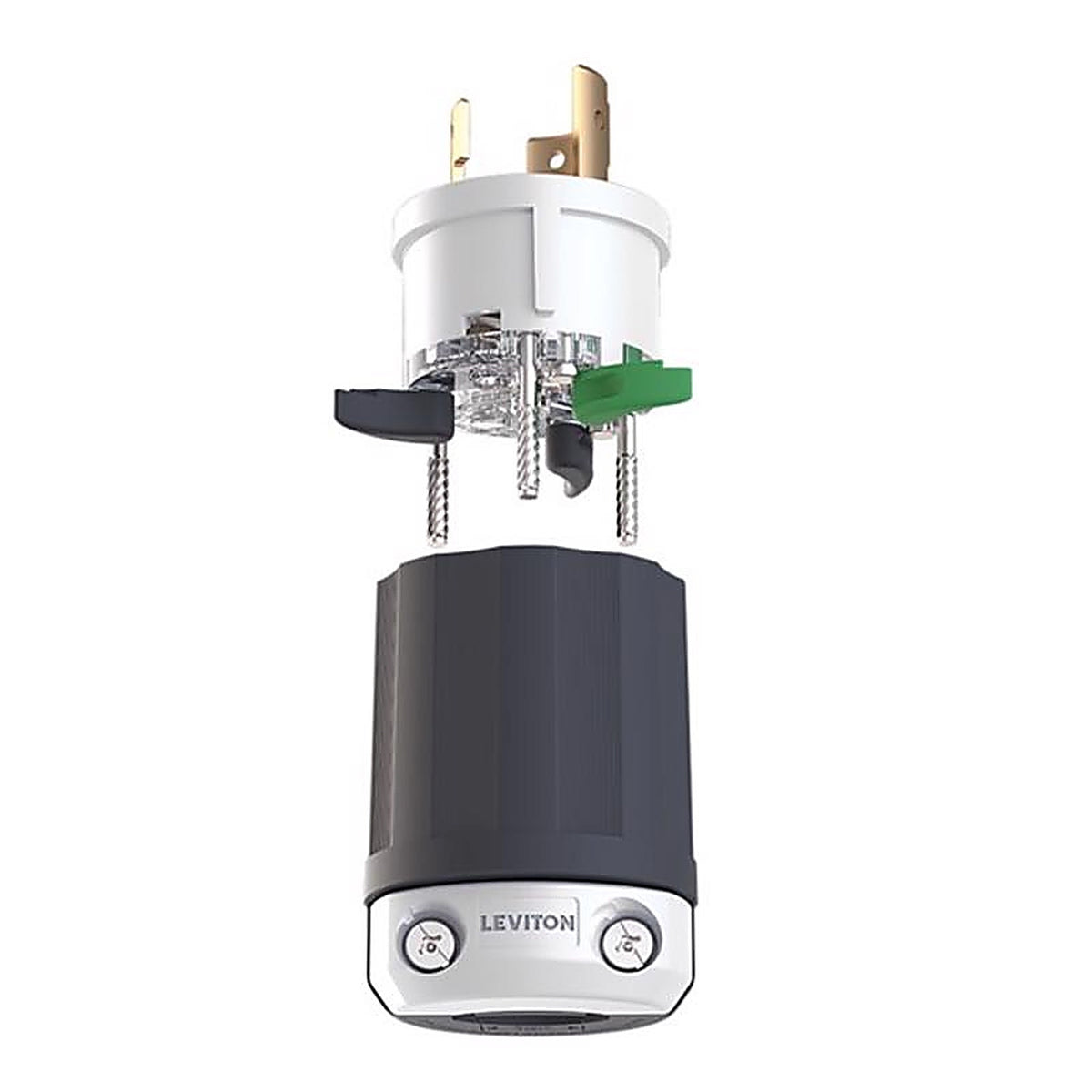 Leviton - 2621E-0BX - Lever Edge Commercial and Residential Plastic Locking Plug L6-30p