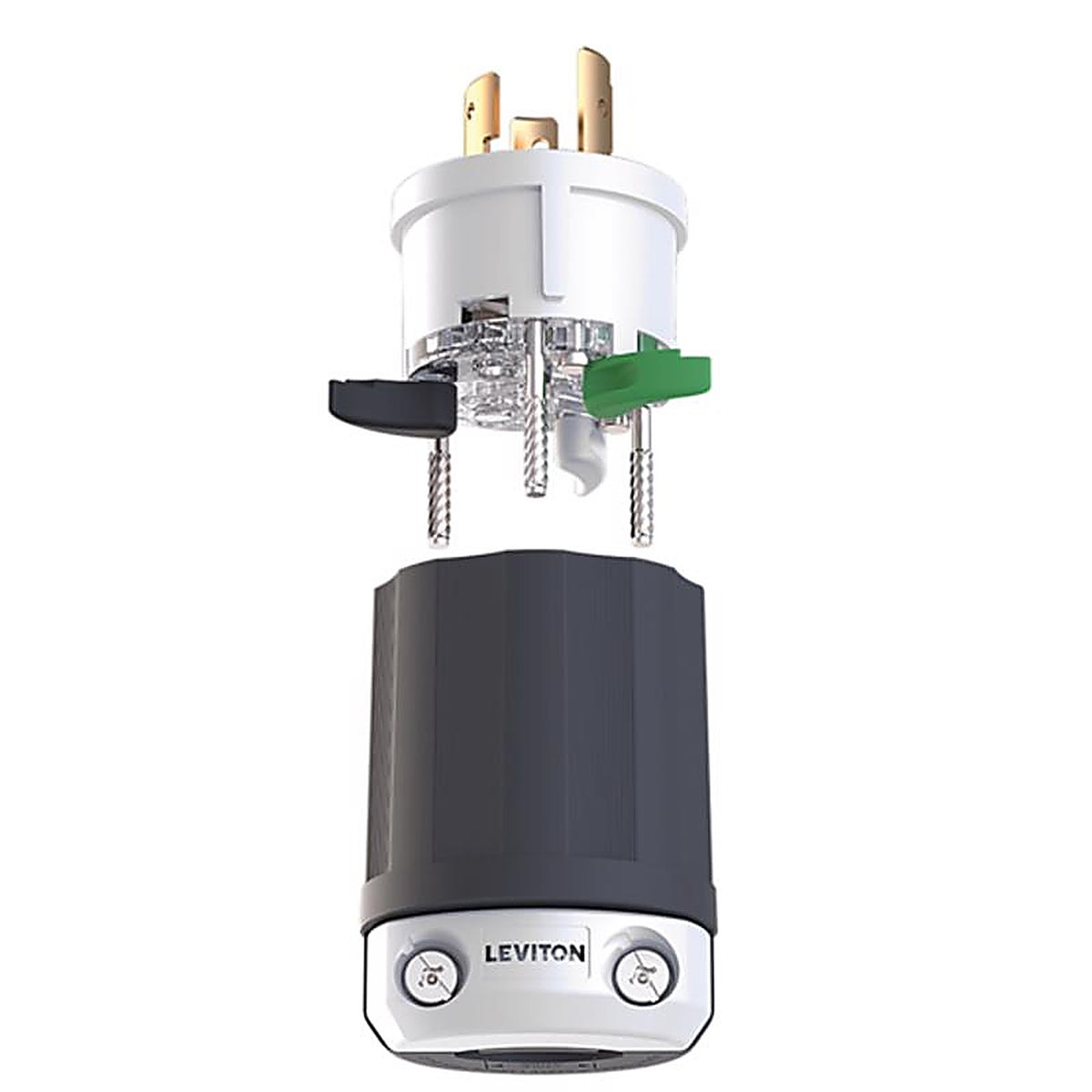 Leviton - 2311E-0BX - Lever Edge Commercial and Residential Plastic Locking Plug L5-20p