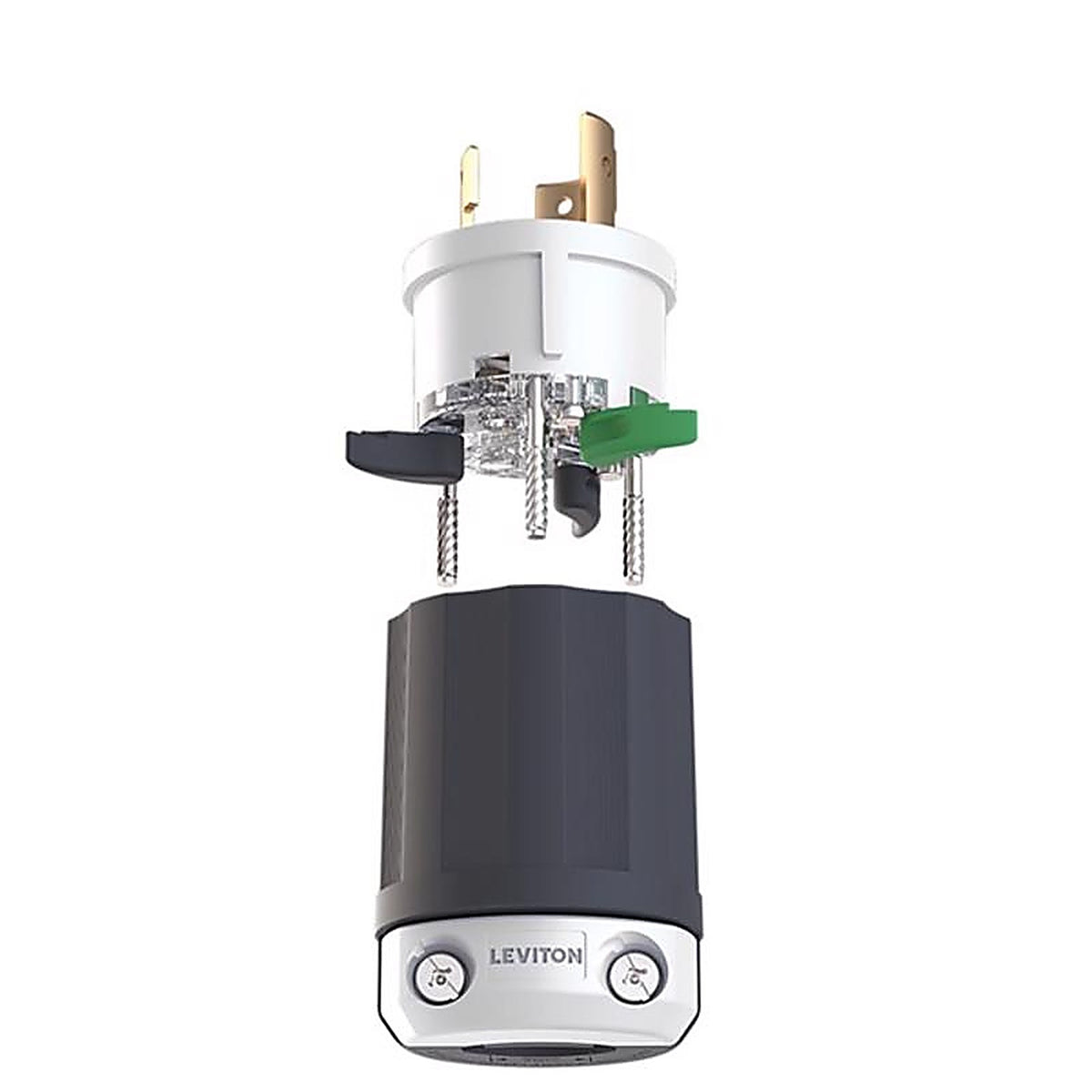 Leviton - 2321E-0BX - Lever Edge Commercial and Residential Plastic Locking Locking Plug L6-20p