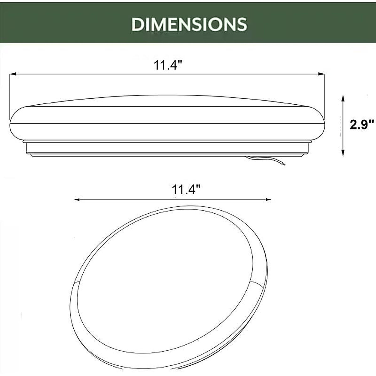 ETI - 54436241 - 2.9 In. H X 12 In. W X 12 In. L Ceiling Light