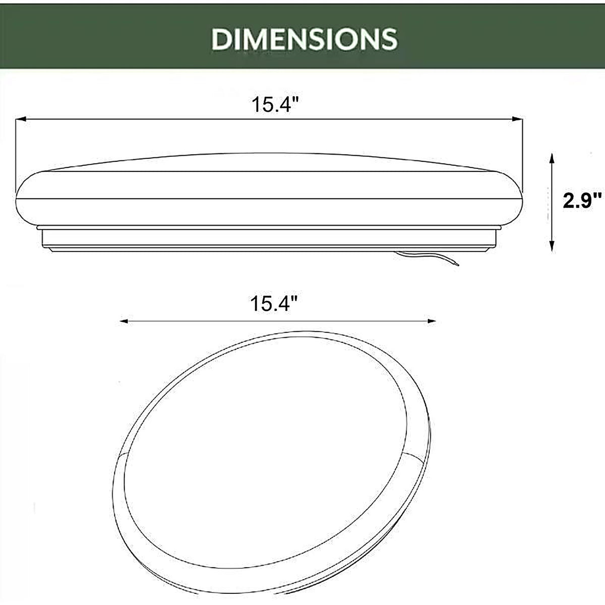 ETI - 54437241 - 2.9 In. H X 16 In. W X 16 In. L Ceiling Light