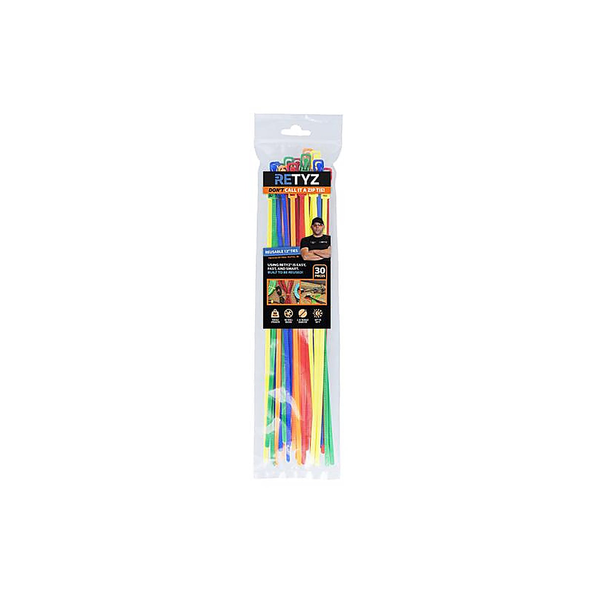 Retyz - PJDRTZ-PEC31-MA - 12 In. L Assorted Cable Tie 30 Pack
