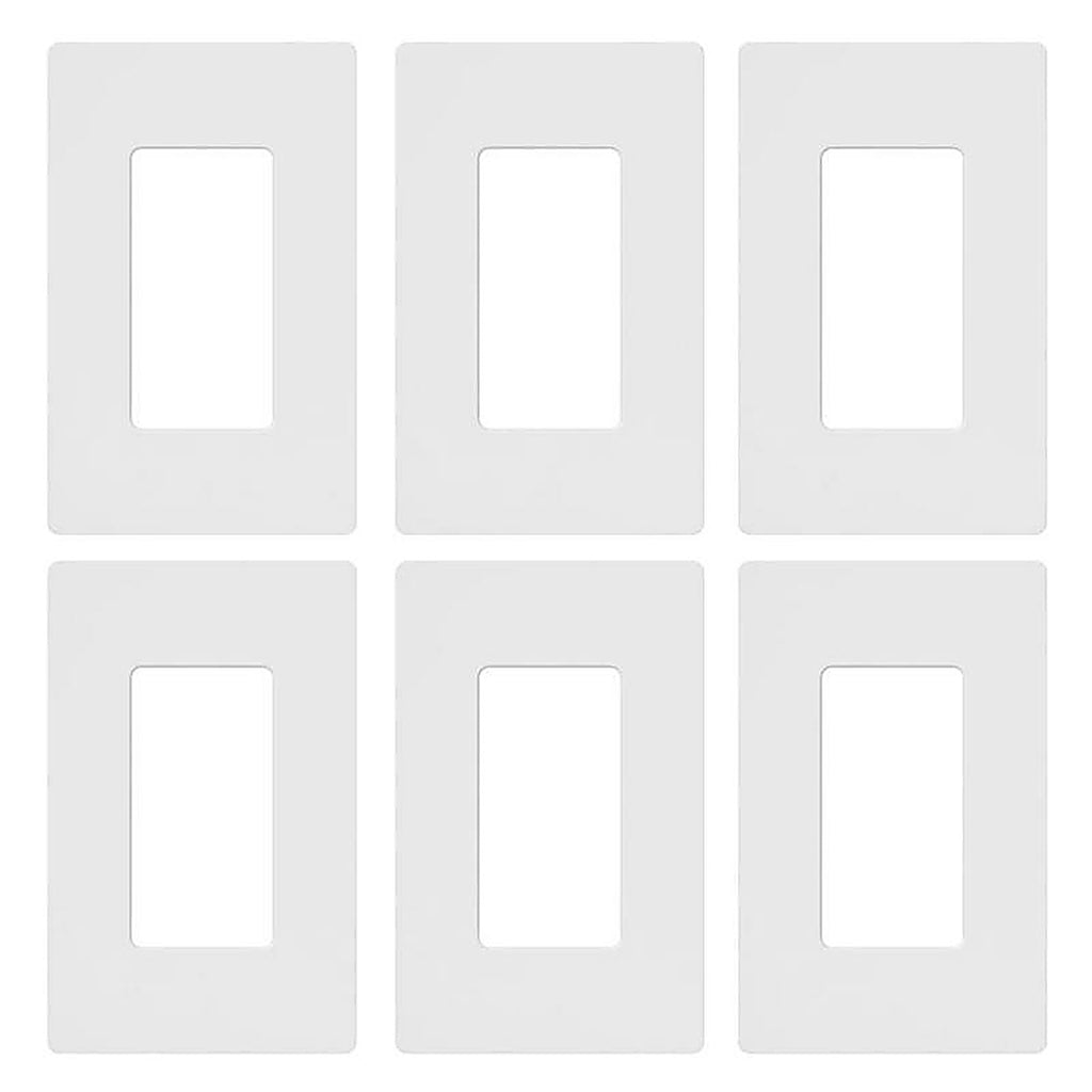 Lutron - CW-1-WH-6 - Claro White 1 Gang Plastic Wall Plate 6 Pack