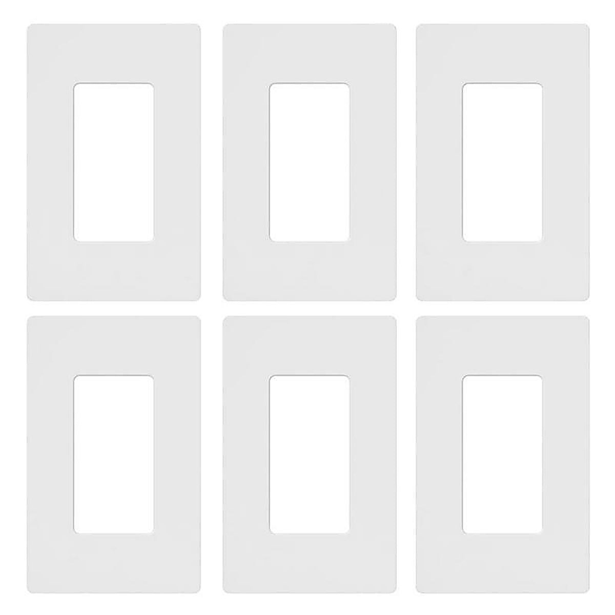 Lutron - CW-1-WH-6 - Claro White 1 Gang Plastic Wall Plate 6 Pack