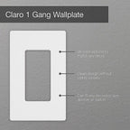 Lutron - CW-1-WH-6 - Claro White 1 Gang Plastic Wall Plate 6 Pack