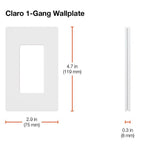 Lutron - CW-1-WH-6 - Claro White 1 Gang Plastic Wall Plate 6 Pack