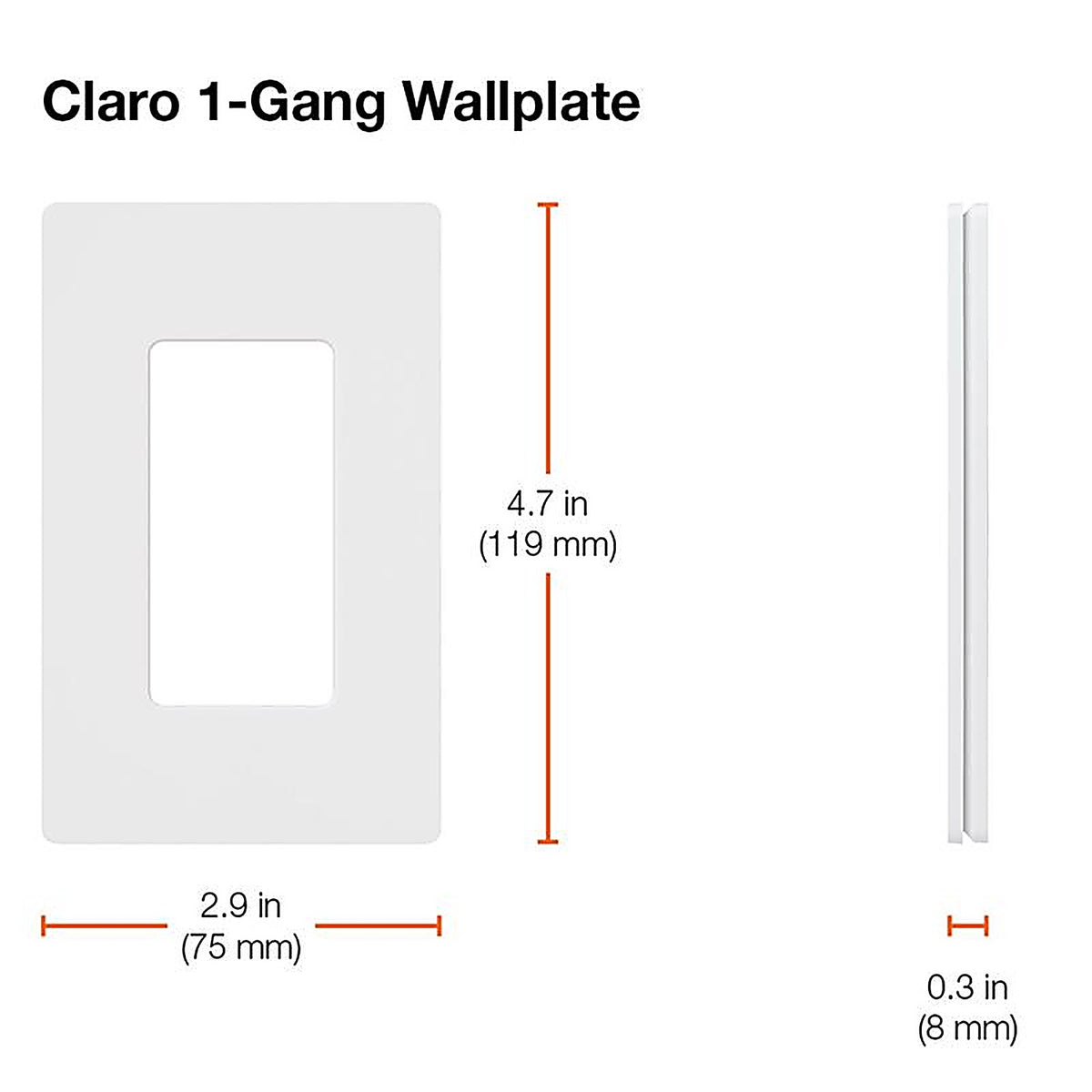 Lutron - CW-1-WH-6 - Claro White 1 Gang Plastic Wall Plate 6 Pack