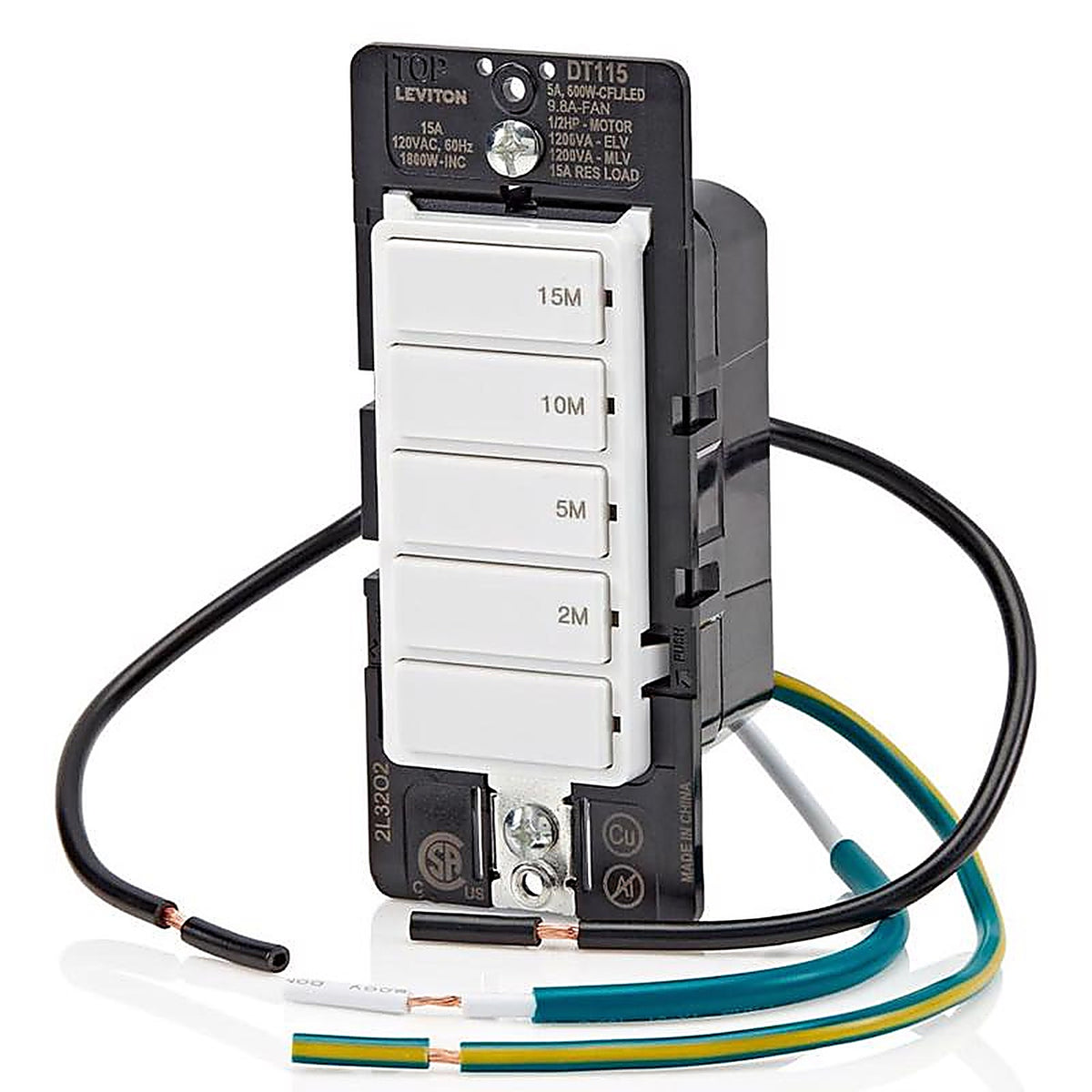 Leviton - DT115-1LW - Decora Indoor Wall Switch Timer 120 V White