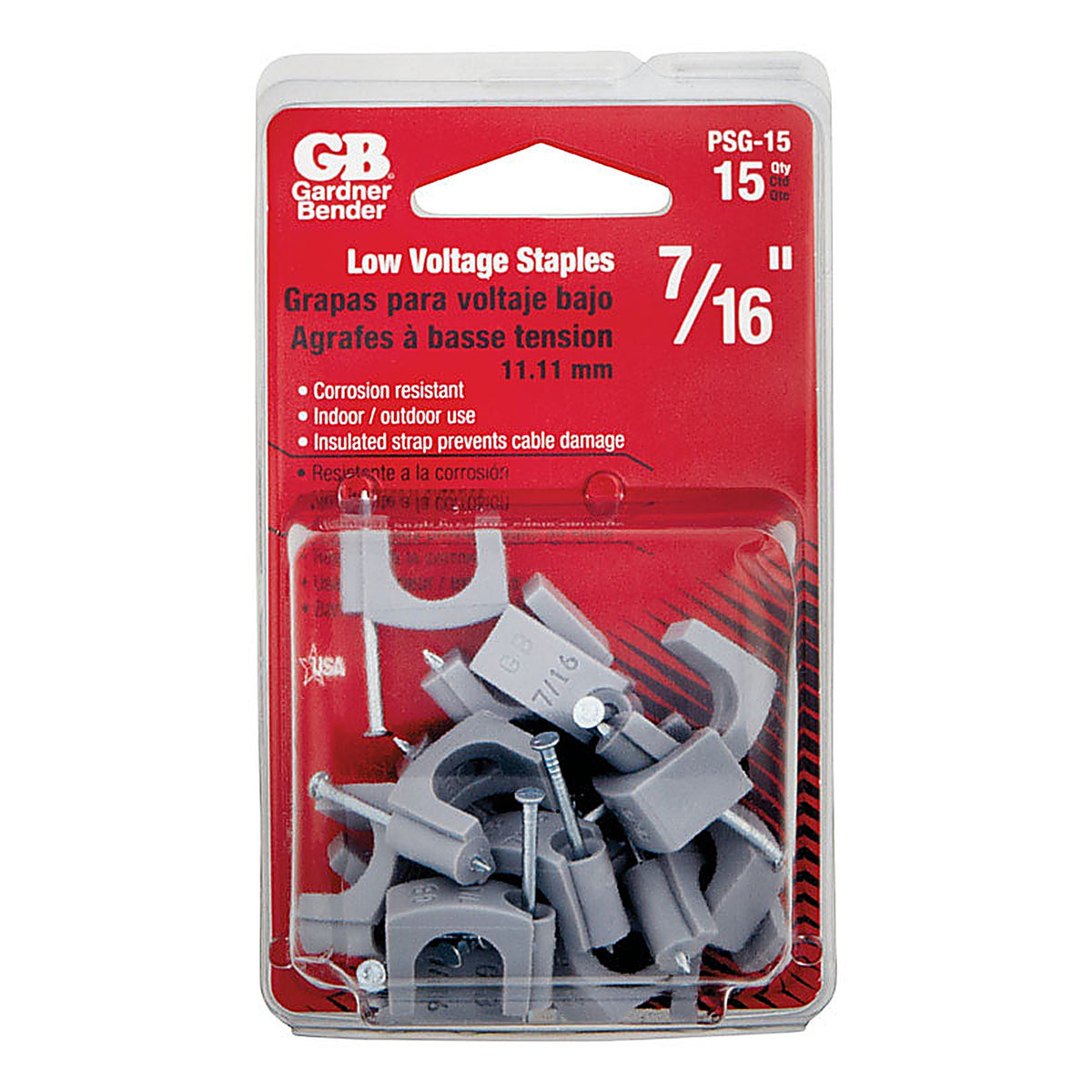 Gardner Bender PSG-15 7/16 in. W Plastic Insulated Coaxial Staple 15/Pack
