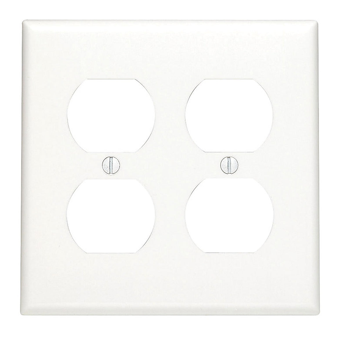 Leviton - 80716-00W - White 2 Gang Nylon Duplex Wall Plate 1 Pack