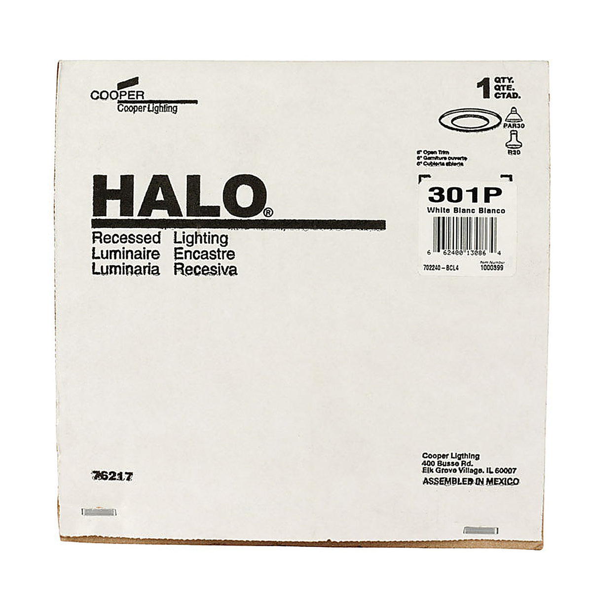 Halo 301P Matte White 6 in. W Metal Incandescent Recessed Light Trim 75 watt