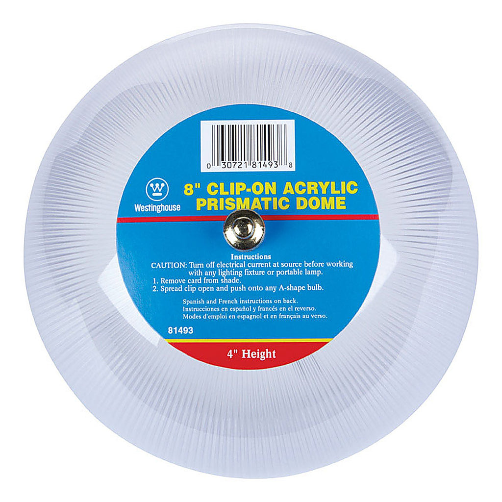 Westinghouse 81493 Dome Clear Acrylic Lamp Shade 1 pk