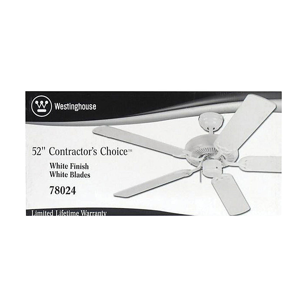 Westinghouse 78024 Contractors Choice 52in. Antique White Indoor Ceiling Fan