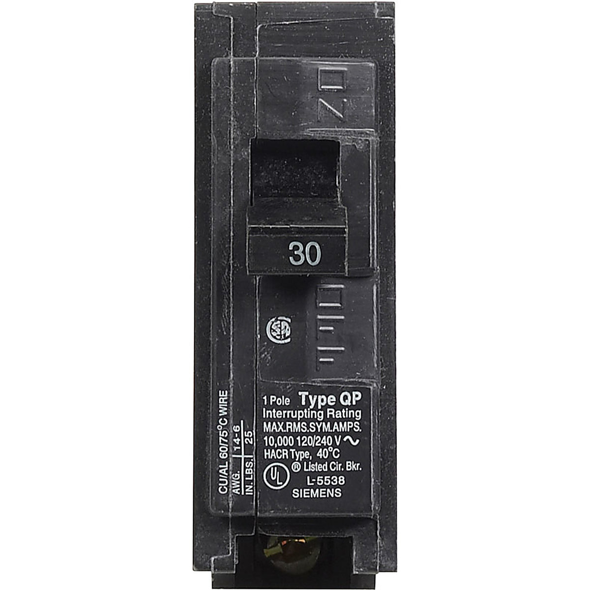 Siemens Q130 30 amps Single Pole 1 Circuit Breaker