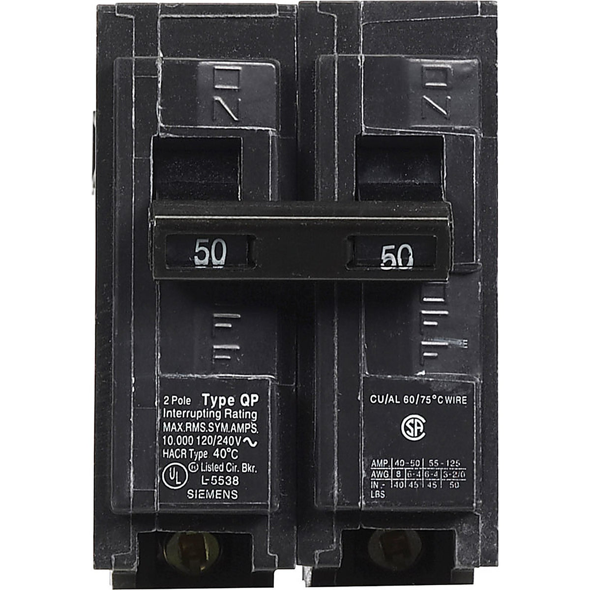 Siemens Q250 50 amps Double Pole 2 Circuit Breaker
