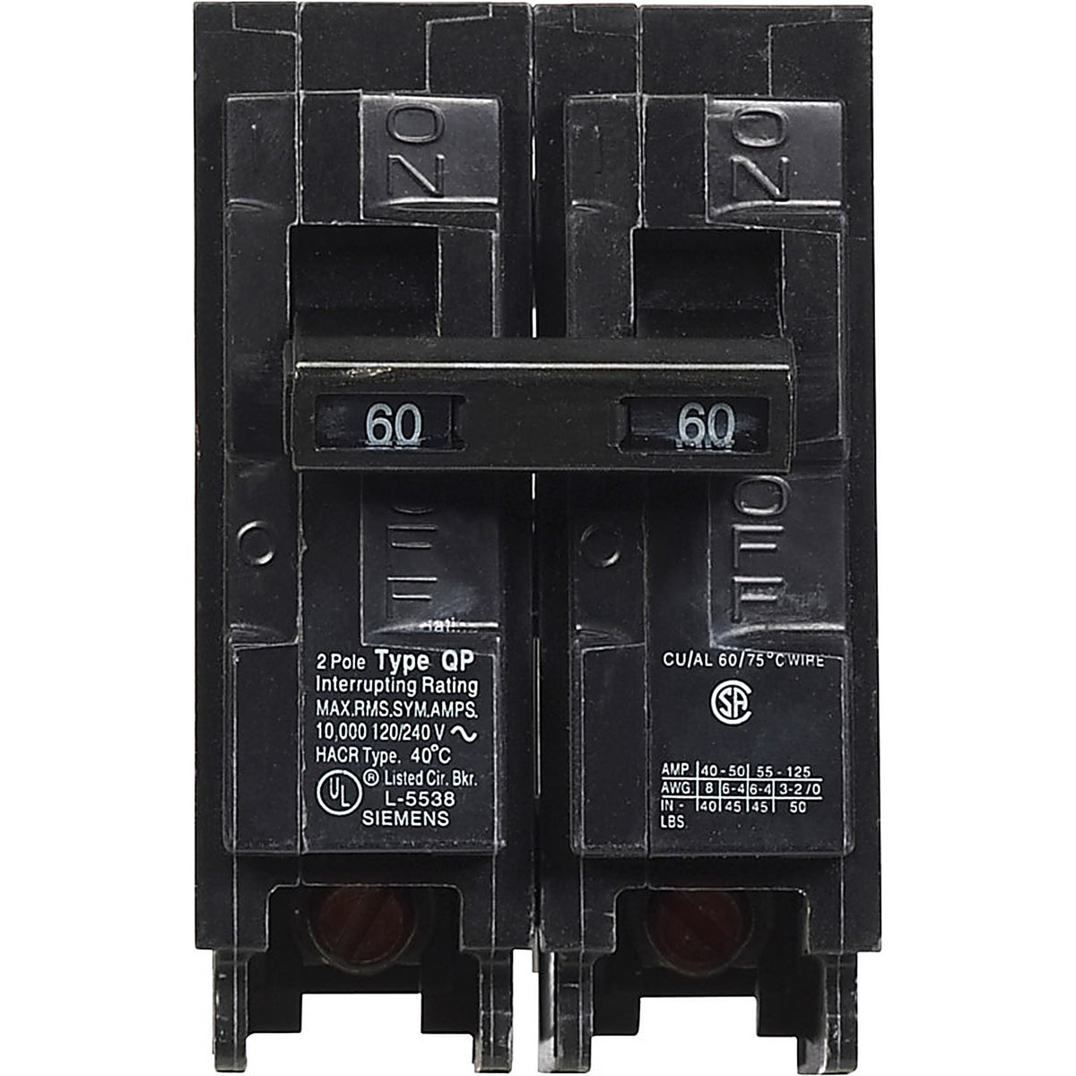 Siemens Q260 60 amps Double Pole 2 Circuit Breaker
