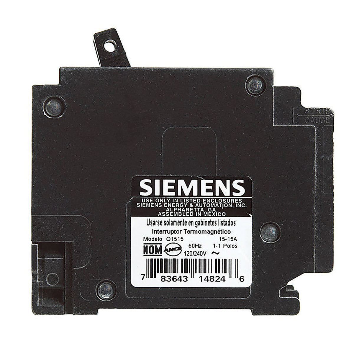 Siemens Q1515 15/15 amps Tandem/Single Pole 1 Circuit Breaker