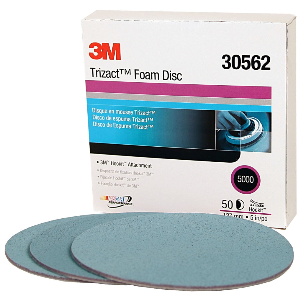 3M 30562 Hookit Trizact Foam Disc, 5 in, 5000 60455067011