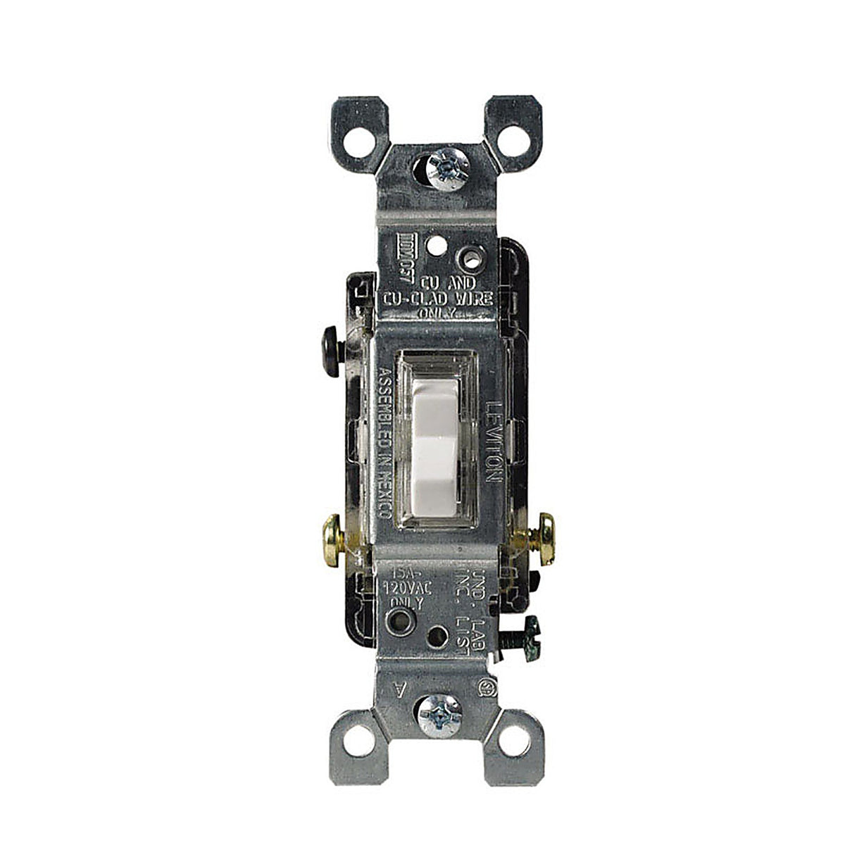 Leviton - L1461-0LW - Illuminated 15 Amps Single Pole Toggle Switch White 1 Pack